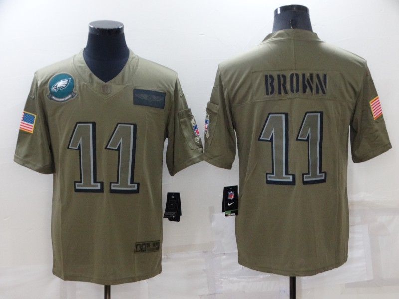 Men's Philadelphia Eagles #11 A. J. Brown Camo Salute To Service Limited Stitched Jersey Men's Philadelphia Eagles #11 A. J. Brown Camo Salute To Service Limited Stitched Jersey
